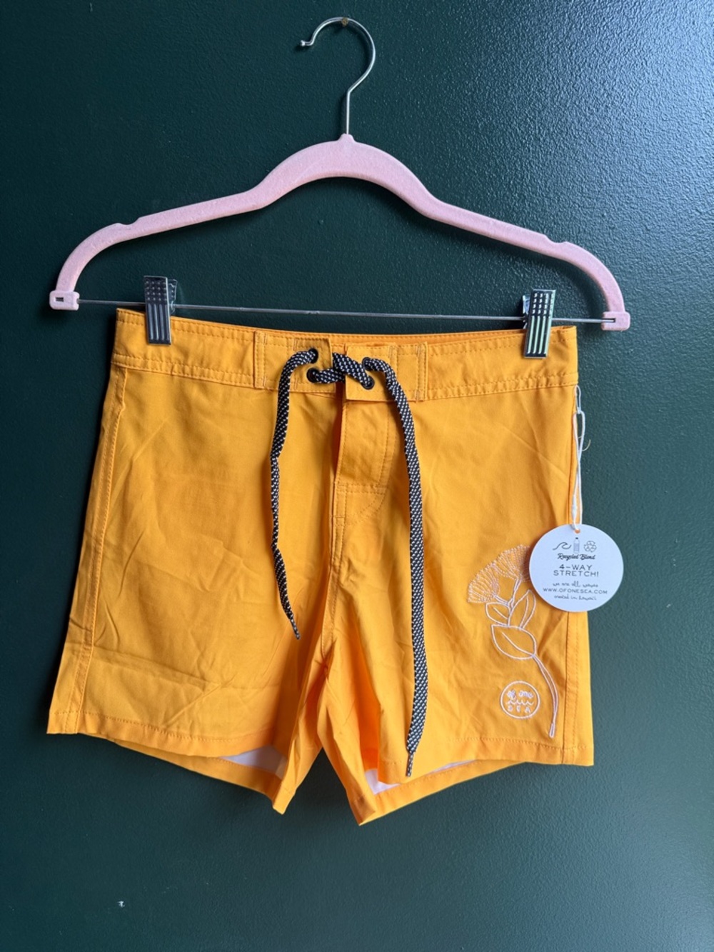Kids' Yellow Swim Trunks with Drawstring
